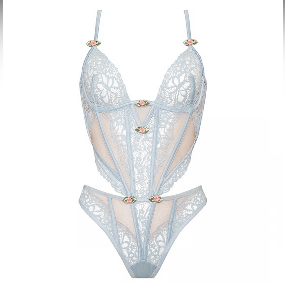 NWT For Love & Lemons Butterfly Lace Teddy
